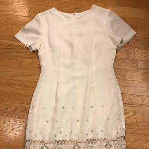 Embroidered White Dress